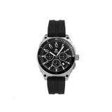 Shield Sonar Chronograph Strap Watch w/Date Black/Silver - Men's SLDSH113-1
