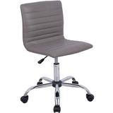 Latitude Run® Home Office Chair, Computer Chair Adjustable Height Ribbed Low Back Armless Swivel Conference Room Task Desk Chairs, Grey Upholstered