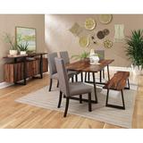 Loon Peak® Culnafay 6 Piece Dining Set Wood/Metal/Upholstered Chairs in Black/Brown/Green, Size 30.0 H in | Wayfair