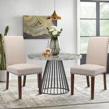 Andover Mills™ Bontrager Linen Parsons Chair Wood/Upholstered/Fabric in Brown, Size 38.19 H x 18.11 W x 24.8 D in | Wayfair