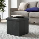Zipcode Design™ Anndale Ottoman w/ Storage Faux Leather Faux Leather in Brown, Size 14.96 H x 14.96 W x 14.96 D in | Wayfair