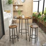 17 Stories 3-Piece Dining Table Set, Modern Bar Table Set, Pub Table & Chair Set, Round Table Set, Counter-Height Dining Table Set w/ 2 Stools