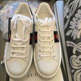 Gucci Shoes | Bnib Gucci Ace Platform Sneakers With Crystal | Color: White | Size: 8.5