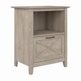 Bush Furniture Key West End Table with Drawer in Washed Gray - KWF124WG-Z1