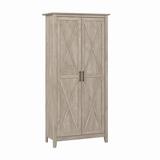 Bush Furniture Key West Tall Storage Cabinet with Doors in Washed Gray - KWS266WG-03