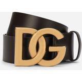 Lux Leather Belt With Crossover Dg Logo Buckle - Black - Dolce & Gabbana Belts