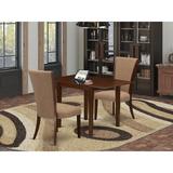 Sand & Stable™ Madilyn Drop Leaf Rubberwood Solid Wood Dining Set Wood/Upholstered Chairs in Brown | Wayfair 3F6E599A74B040FA8545E41A37BCD2DB
