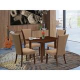 Sand & Stable™ Madilyn Drop Leaf Rubberwood Solid Wood Dining Set Wood/Upholstered Chairs in Brown, Size 30.0 H in | Wayfair