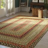 Green/Red Area Rug - August Grove® Kifer Oriental Braided Red/Green Area Rug Polyester/Jute & Sisal in Green/Red, Size 96.0 W in | Wayfair