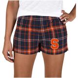 Women's Concepts Sport Navy/Orange Syracuse Orange Ultimate Flannel Sleep Shorts