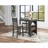 Winston Porter Jackins 2 - Person Counter Height Dining Set Wood/Upholstered Chairs in Gray | Wayfair F7E9436975B746D5977B3CABB31B8125
