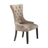 Canora Grey Ellicottville Tufted Linen Side Chair in Beige Upholstered/Fabric in Brown, Size 43.0 H x 28.0 W x 24.0 D in | Wayfair