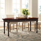 Charlton Home® Letizia Extendable Rubberwood Solid Wood Dining Table Wood in Black, Size 30.0 H in | Wayfair 6F7D9ADC408648E8BA76D814CF3507AA