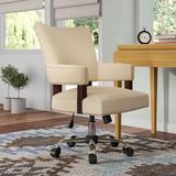 Charlton Home® Mccullar Task Chair Wood/Upholstered in Brown, Size 40.25 H x 25.5 W x 27.5 D in | Wayfair B89CB848CF62401D9C900DF2ED5BB34D