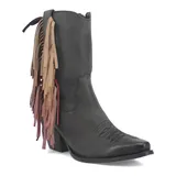 Dingo Fringe Benefits Women's Leather Cowboy Boots, Size: 9, Black