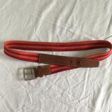 Coach Accessories | Coach Canvas And Leather Striped Belt 36 | Color: Orange/Red | Size: 36