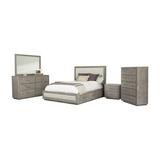 Foundstone™ Duff Upholstered Platform 6 Piece Bedroom Set Upholstered, Solid Wood in Brown/Gray, Size Queen | Wayfair