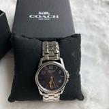 Coach Accessories | Coach Sydney Navy Blue Dial Stainless Steel Watch | Color: Blue/Silver | Size: 32 Mm