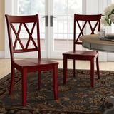 Lark Manor™ Aliha Solid Wood Cross Back Side Chair Wood in Red, Size 39.17 H x 18.5 W x 23.23 D in | Wayfair B2EAF40EA28141F2A761FAA3424E01FD