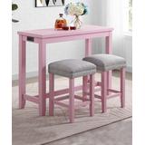 Furniture of America Dining Sets Antique - Antiqued Pink Allice Transitional Three-Piece Counter Table Set