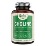 Nested Naturals Multi Vitamins - Choline Bitartrate 500 mg Vegan Supplements