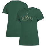 Women's adidas Hunter Green Cal Poly Mustangs Amplifier Team Logo T-Shirt