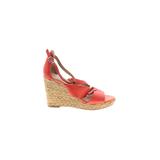 Lucky Brand Wedges: Red Solid Shoes - Size 8 1/2