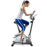 Costway Magnetic Exercise Bike Upright Cycling Bike with LCD Monitor and Pulse Sensor