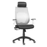 Inbox Zero Ergonomic Mesh Task Chair Wood/Upholstered/Mesh in Gray/White, Size 46.7 H x 20.0 W x 28.0 D in | Wayfair