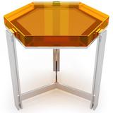 Arditi Collection 3 Legs Coffee Table Wood in Orange/Gray, Size 17.7 H x 35.4 W x 35.4 D in | Wayfair COFFEETABLE_CANDY_HEXAGON_90_ORANGE