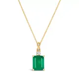 Le Vian® 1/10 Ct. T.w. Nude Diamond And 2 Ct. T.w. Emerald Pendant Necklace In 14K Yellow Gold