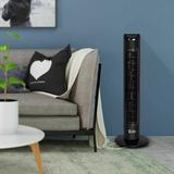 Simple Deluxe 32" Oscillating Tower Fan in Black, Size 32.0 H x 8.0 W x 8.0 D in | Wayfair HIFANXTOWER32RC