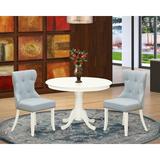Canora Grey Felsenthal Drop Leaf Rubberwood Solid Wood Dining Set Wood/Upholstered Chairs in White, Size 30.0 H in | Wayfair
