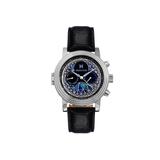Heritor Automatic Legacy Leather-Band Watch w/Day/Date Silver/Black - Men's HERHR9701