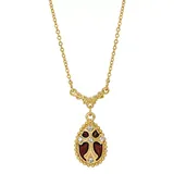 Symbols of Faith Simulated Crystal and Enamel Cross Pendant Necklace, Women's, Red