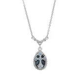 Symbols of Faith Simulated Crystal and Enamel Cross Pendant Necklace, Women's, Blue