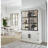 Birch Lane™ Bilbrook Display Lighted China Cabinet Wood/Glass/Metal in Black/Brown, Size 82.0 H x 54.0 W x 19.0 D in | Wayfair