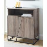 Walker Edison Cabinets Grey - Gray Wash Asymmetrical Angle Door-Accent Cabinet