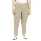 Kim Rogers® Women's Plus Size Millennium Pants - Short Length, Sand, 16W