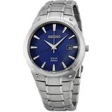 Solar Blue Dial Stainless Steel Watch - Blue - Seiko Watches