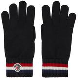 Wool Stripe Gloves - Black - Moncler Gloves