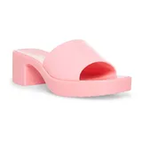 madden girl Palacee Women's Block Heel Slide Sandals, Size: 9, Light Grey