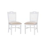Linon Home Decor Edgar White Wood with Cream Colored Upholstered Seat Side Chair (Set of 2)