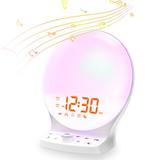Brayden Studio® New Sunrise Wake-Up Light Alarm Clock, Smart Sunrise Alarm Clock w/ Sunset Simulation,8 Colorful Bedside Night Light Clock Lamp