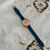 Coach Accessories | Coach Boyfriend Teal Silicone Blue Rose Gold Watch | Color: Blue/Gold/Tan | Size: 34mm