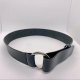 Nine West Accessories | Nine West Black Leather Belt Silver Buckle Sz M | Color: Black/Silver | Size: Medium