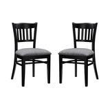 Linon Home Decor Staffey Black Wood and Grey Upholstered Seat Side Chair (Set of 2)