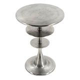 Everly Quinn Armanee Pedestal End Table Aluminum in Gray, Size 21.7 H x 15.4 W x 15.4 D in | Wayfair 924A96DEB70047BA8304E7D997AA6762