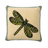 Plow & Hearth Throw Pillows - Cream & Green Dragonfly Indoor/Outdoor Throw Pillow
