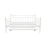 Andover Mills™ Ione Steel Daybed w/ Trundle Metal in White, Size 41.5 H x 41.5 W x 77.5 D in | Wayfair E84877E6F28F4B41A5A439B1440F27C3